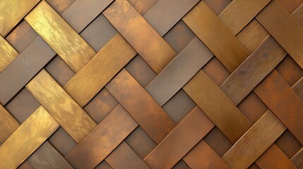 Fototapeta premium Intricate and Elegant Woven Texture of Gold and Bronze Materials in a Beautiful Pattern for Creative Design Projects
