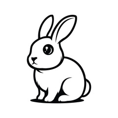 illustration of a rabbit art black and white background