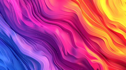 Obraz premium An abstract background of smooth, wavy lines in pink, purple, orange, and yellow.