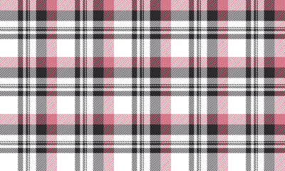 Seamless plaid pattern, white, black and pink, suitable for designing clothes such as skirts, pants, adding elegance and style to your designs for any occasion.