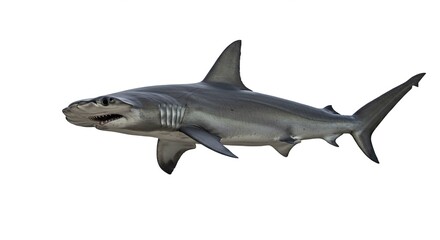 Obraz premium Powerful Great Hammerhead Shark Swimming Ocean Wildlife Marine Animal