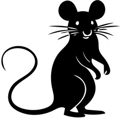 Black and white mouse illustration
