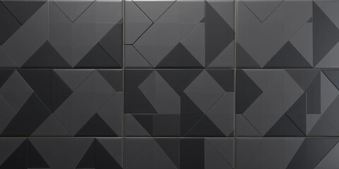 Fototapeta premium Modern Semigloss Triangular Tile Wall 3D Black Geometric Blocks