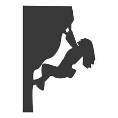 People Mountain Climbing Silhouette on White Background. Vector Illustration