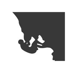 People Mountain Climbing Silhouette on White Background. Vector Illustration