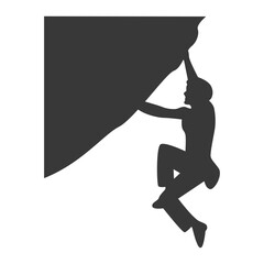 People Mountain Climbing Silhouette on White Background. Vector Illustration