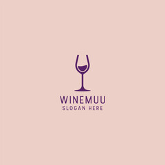 vector luxury wine logo with lines