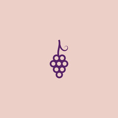 vector luxury grape fruit logo with lines
