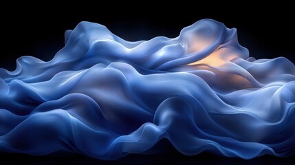 Obraz premium Abstract blue and orange fabric waves.