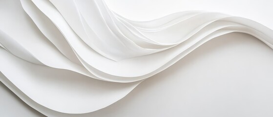 Obraz premium White fabric waves, studio backdrop, clean design