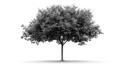 Obraz premium Single tree, white background, nature, environmental, design