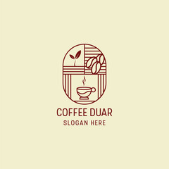 vector luxury coffee logo with lines