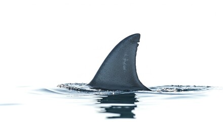Fototapeta premium Oceanic Shark Fin Emerging from Calm Water Surface Wildlife Scene