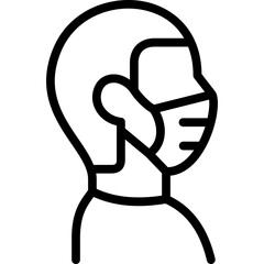 face mask icon illustration design with outline