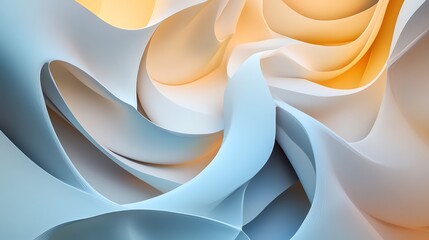 Fototapeta premium Fluid Shapes and Gentle Colors Create an Abstract Composition of Soft Curves and Waves in a Serene Environment