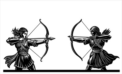 ilustrasi 	Archery silhouette