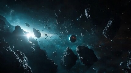 Cosmic Debris Field: A Journey Through Asteroid Belt