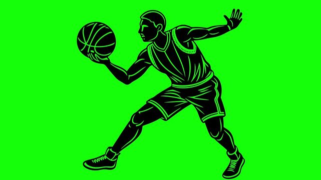green screen Basketball footage animation