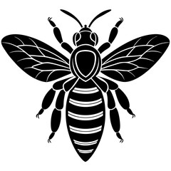 Bee Silhouette vector with white background