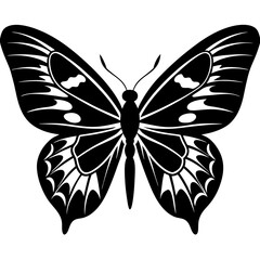 Lepidoptera Silhouette vector with white background