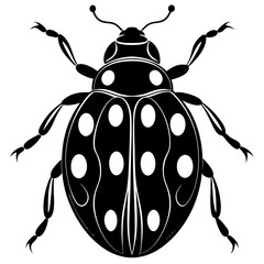 Ladybird Silhouette vector with white background
