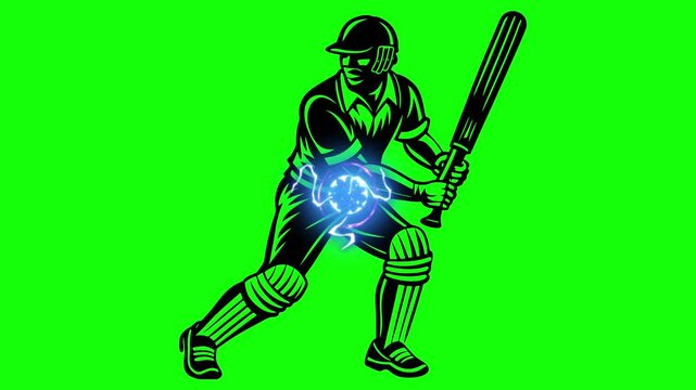 animation footage 
sport Cricket Champions Trophy green screen