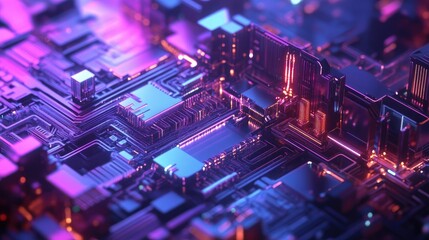 Obraz premium Intelligent cityscape showcasing wireless communication and data flow in a digital, AI-driven network.