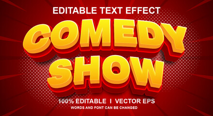  comedy show vector text effect with modern style design