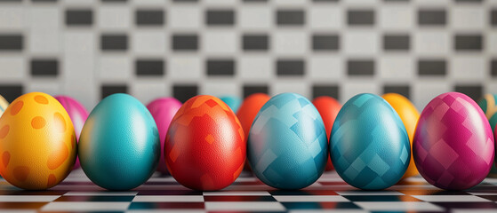 Naklejka premium colorful easter eggs on white
