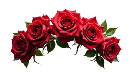 Obraz premium crown of red roses isolated on transparent background. AI generate image. high resolution PNG file 