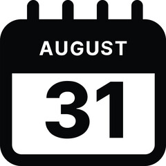 Fototapeta premium August 31 calendar icon design vector illustration