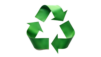 Obraz premium Green recycle symbol on transparent background. 