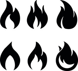 set of fire icon vector