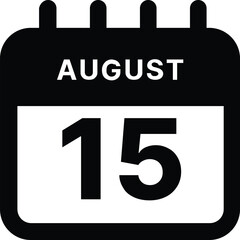 Fototapeta premium August 15 calendar icon design vector illustration