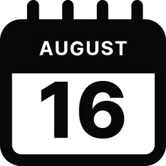 August 16 calendar icon design vector illustration