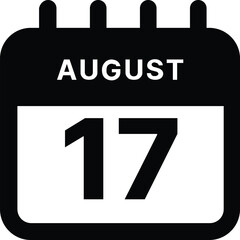 August 17 calendar icon design vector illustration