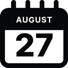 August 27 calendar icon design vector illustration