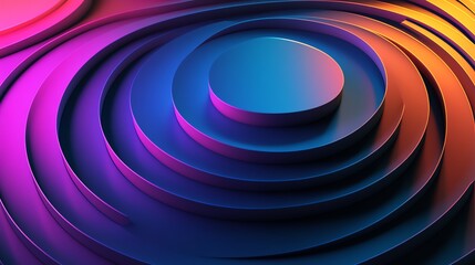 Abstract Layers of Vibrant Colors Create a Dynamic Three-Dimensional Design With Depth and Movement