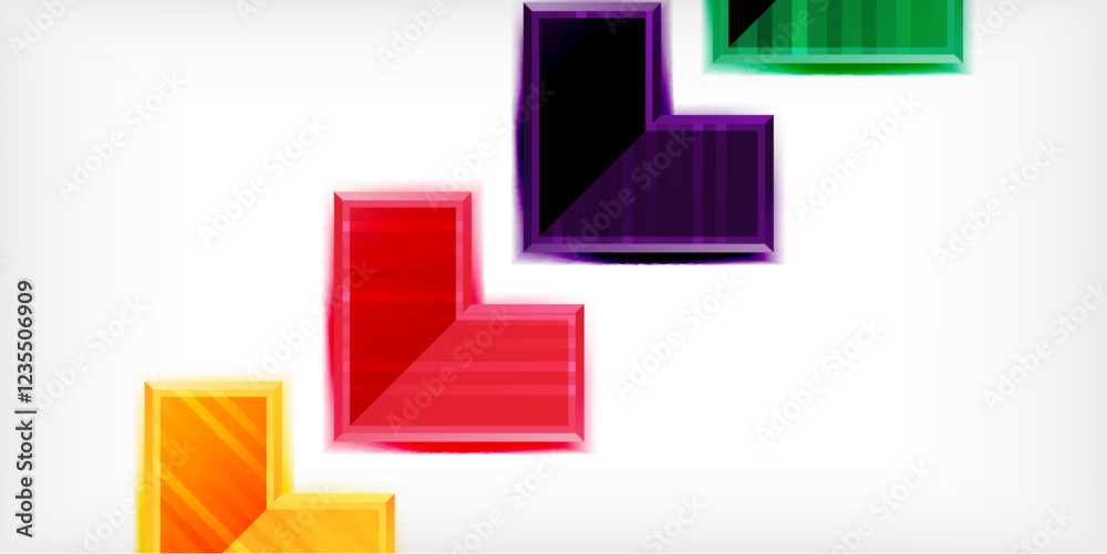 Poster Arrow symbols created with 3d effects and line texture geometric abstract background