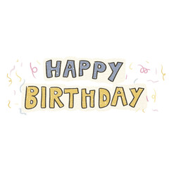 Fototapeta premium Happy Birthday Sticker, Transparent, Wording
