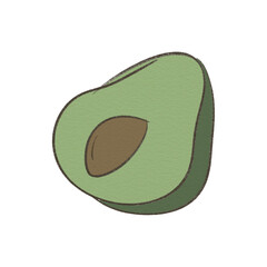Drawing Avocado, transparent