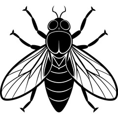 Botfly Silhouette vector with white background