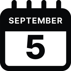 September 5 calendar icon design vector illustration