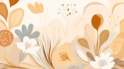 Hand drawn watercolor flowers