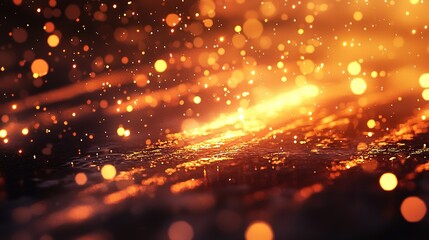 Golden Bokeh Water Sparkle