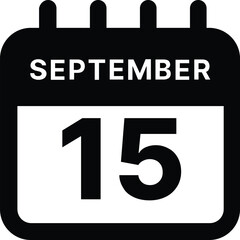 September 15 calendar icon design vector illustration