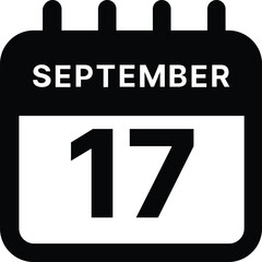 September 17 calendar icon design vector illustration