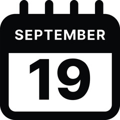 September 19 calendar icon design vector illustration