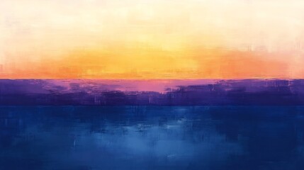Naklejka premium Serene Sunset Landscape Warm Hues Peaceful Ocean Scene. AI Generated