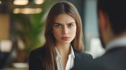Naklejka premium Woman At Workplace. Manager Doing Business Communication